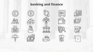Banking And Finance – Thin Line Icons | After Effects Project Files - Videohive template