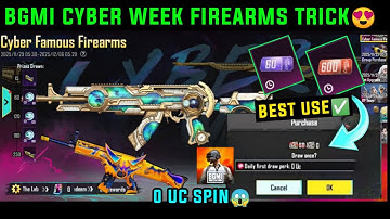 CYBER FAMOUS FIREARMS IN BGMI CRATE OPENING TRICK 🔴 CYBER WEEK VOUCHER 60 UC 600 UC KAISE USE KARE