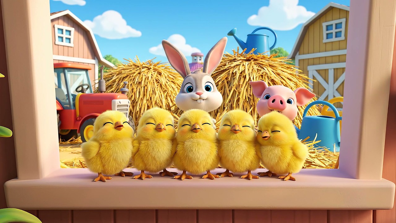 Cinco Pollitos Peep Peep Peep 🐥 | Canciones de la Granja y Rimas para Contar