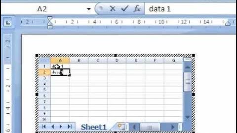 How to insert an Excel spreadsheet into a document