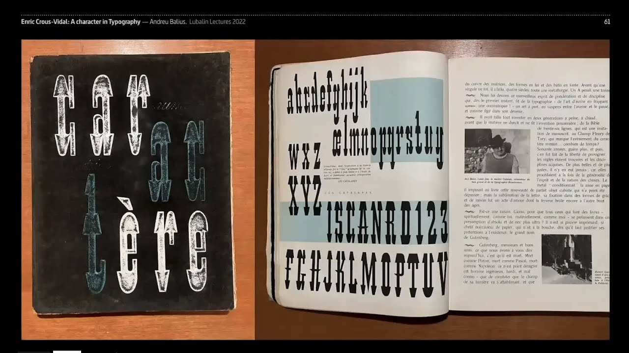 Enric Crous-Vidal, a character in typography with Andreu Balius - YouTube