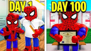 100 DAYS In SPIDERMAN School! (Roblox)