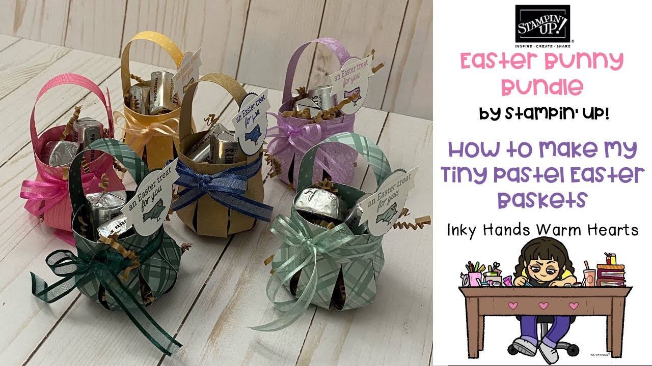 🐰 How to Make my Tiny Pastel Easter Baskets - Easter Bunny - Stampin ...
