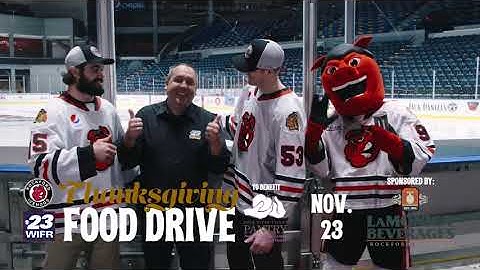 IceHogs, WIFR, Lamonica Beverages Team Up on Food Drive