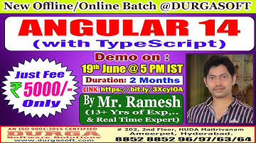 ANGULAR 14 Offline/Online Training @ DURGASOFT