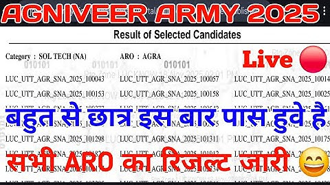 CONGRATULATIONS🥰ARMY RESULT 2025 | ARMY AGNIVEER 2025 | ARMY AGNIVEER PHASE FIRST FINAL RESULT 2025