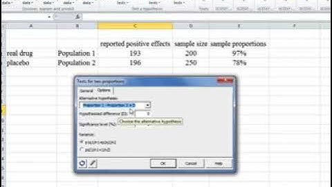 Excel 2010 with XLSTAT Video11   Hypothesis Test and Confidence Interval for the Difference between