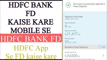 HDFC bank me FD kaise kare | FD in hdfc app | HDFC app se FD kaise kare |