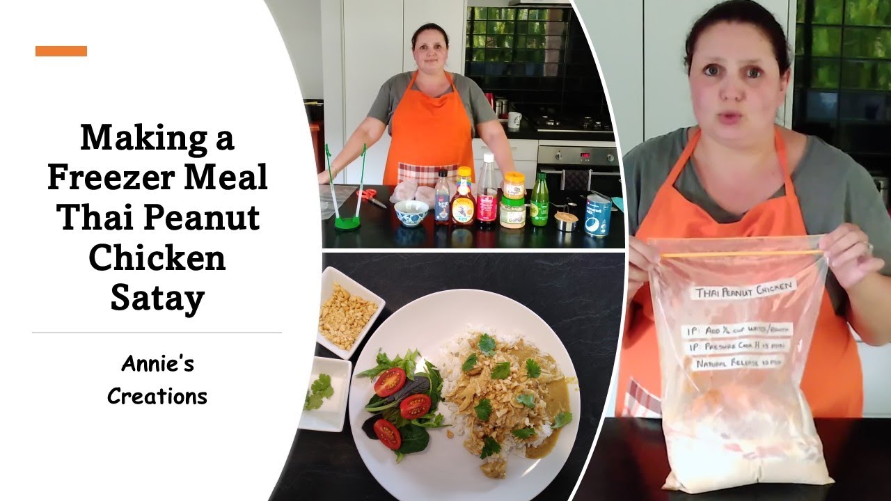 Making a Freezer Meal Thai Peanut Chicken Satay YouTube
