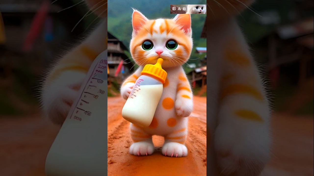🥰Beautiful Baby Cute Cat😍 Two Cute Dance Drinking milk🍼😻 Cute Kitten🐈💃 464 