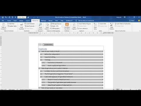 Como criar tabela automática de conteúdos na palavra MS (Urdu / Hindi)