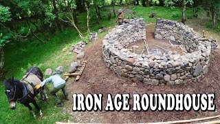 From Stonecraft to Woodcraft - Building a Bushcraft Roundhouse in Forest (Ep.6)