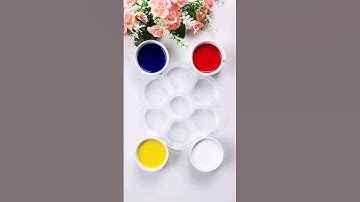 Creative satisfying 7 colors with Only 3 Primary colors  #colormixing #satisfying #mixing #shorts