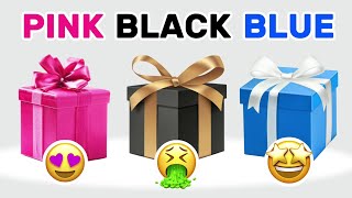 Choose Your Gift || 3 Gift Box Challenge | Pink, Black & Blue | 2 good 1 bad