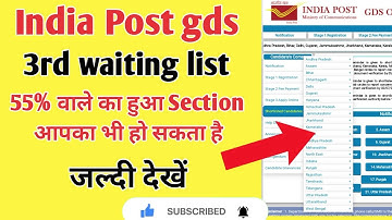 India post office GDS 2022 3rd waiting list | GDS 3rd merit list 2022 | GDS 3rd list 2022