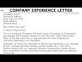 How To Write A Company Experience Letter Format Step by Step Guide | Writing Practices