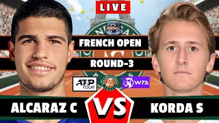 🔴LIVE: Carlos Alcaraz vs Sebastian Korda• French Open 2024 #round3  #roland_garros #wta  #atp