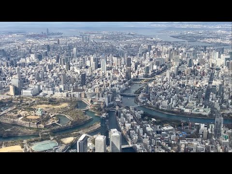 ANA B777 伊丹空港へ着陸時の機窓 (大阪国際空港)