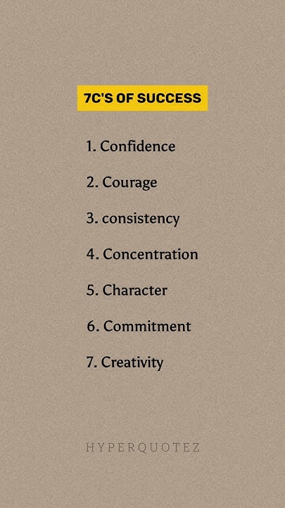7c's of success ? - YouTube