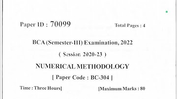 BCA 3rd Semester || Session (2020-2023) || Solution of Math question paper || brab university ||