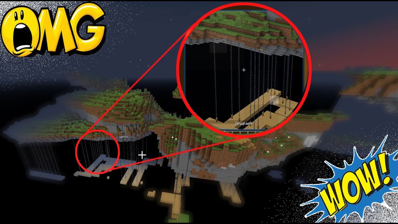 Chained Rocks Minecraft Floating Did you see this before in Minecraft | Mineshaft hanging through Chain ...