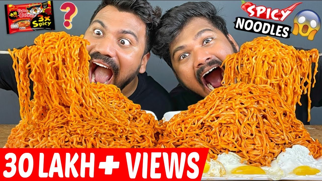 SPICY KOREAN FIRE NOODLES MUKBANG | NUCLEAR FIRE NOODLES EATING CHALLENGE | INDIAN MUKBANG (Ep-378)