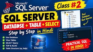 SQL Server Tutorial in Hindi #2 | Database, Table & SELECT Query | SQL Server Complete Course