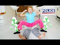 Margo and Marya Pretend Play Funny Police Chase Story for Kids  Costume Dress Up Video for Children