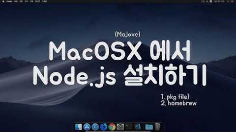 [셀프스터디] MacOSX에서 Node.js 설치하기