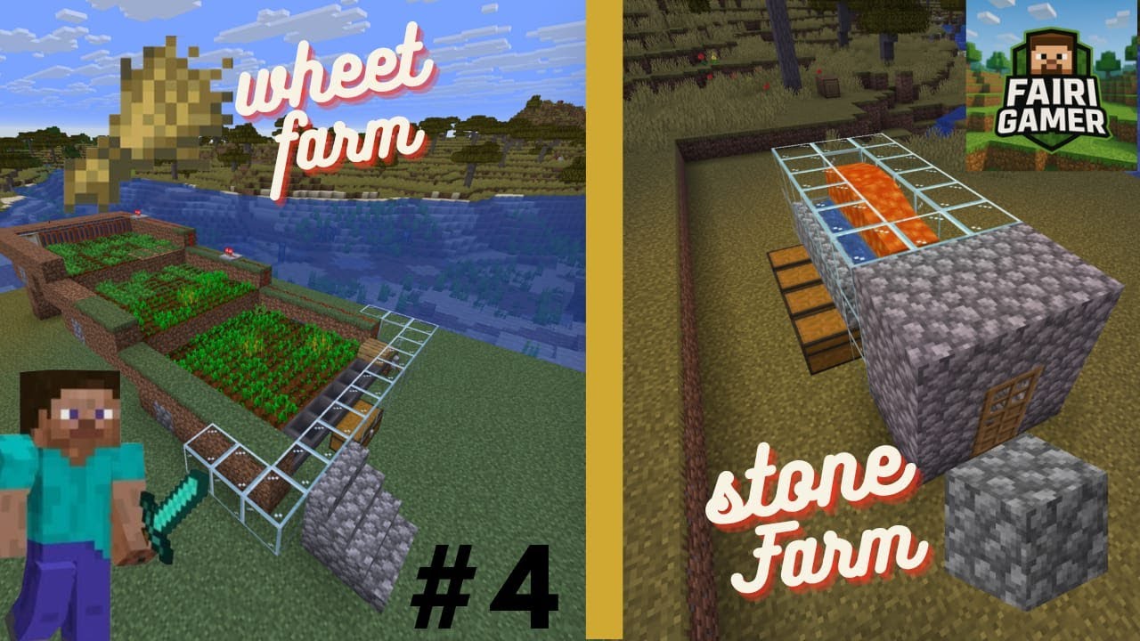 I BUILD A STONE AND WHEET FARM IN MY SURVIVAL WORLD #4