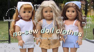 diy nosew american girl clothes *brandy melville skirt, wrap top, bandana & more*