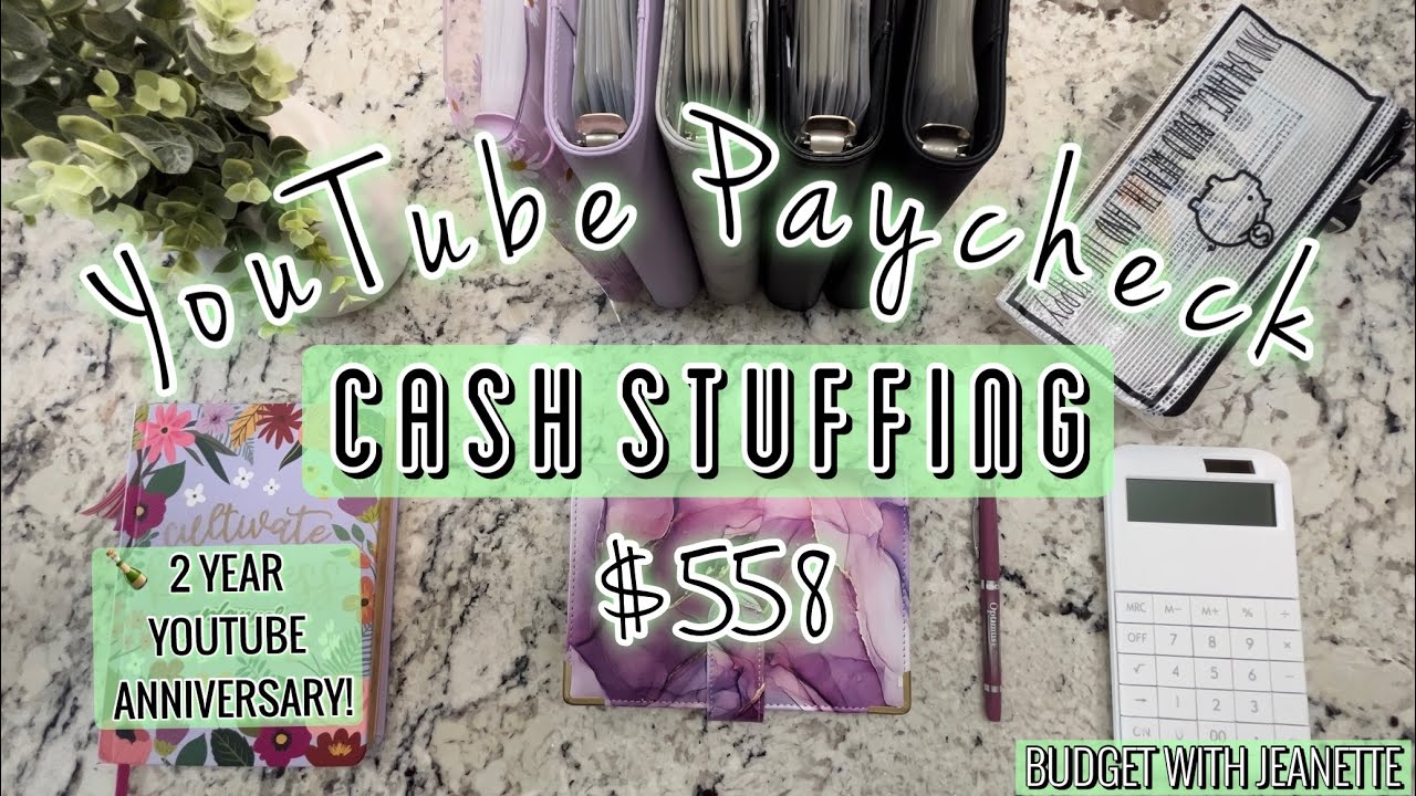 YOUTUBE INCOME CASH STUFFING | $558 | March 2023 Budget | Cash Envelope Method
