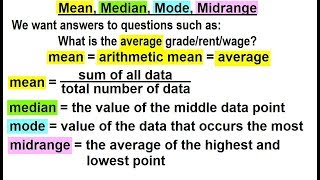 Statistics: Ch 2 Graphical Representation of Data (16 of 62) Mean, Median, Mode, Midrange Net Worth