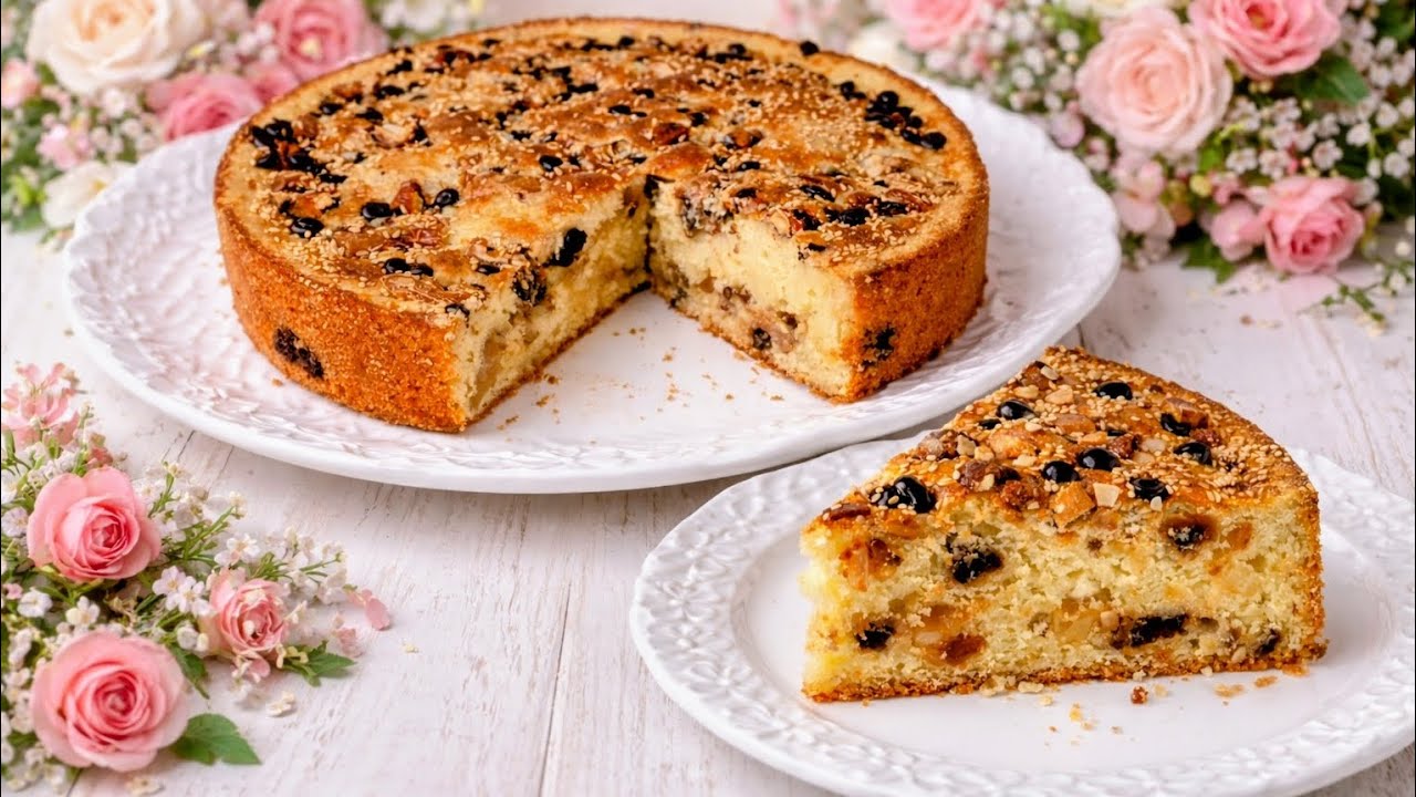 كيك التفاح والتمر بنكهة الحامض 🍏🍋 طري وهشيش بمذاق روووعة🍎🍎