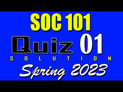 SOC101 Quiz 1 Solution 2023 | SOC101 Quiz 1 Solved Spring 2023 - YouTube