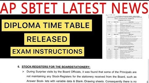 AP DIPLOMA EXAM TIME TABLE RELEASED | STUDENTS INSTRUCTIONS NOV 2022 #sbtet #apdiploma #c20