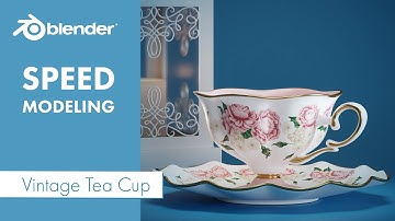 Vintage Tea Cup Speed Modeling In Blender