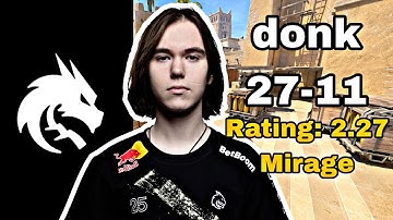 DONK play Mirage 27-11 donk POV FACEIT 4500 ELO May 20, 2025 CS2 DEMO