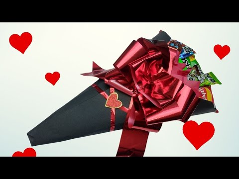 Ramo de dulces /ramo de botana/para vender o regalar San Valentín/  #sanvalentin - YouTube