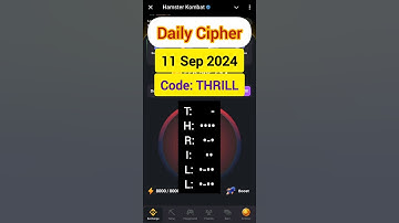 11 Sep 2024 Hamster Kombat Daily Cipher Code #youtubeshorts #youtube #crypto #hamsterkombat