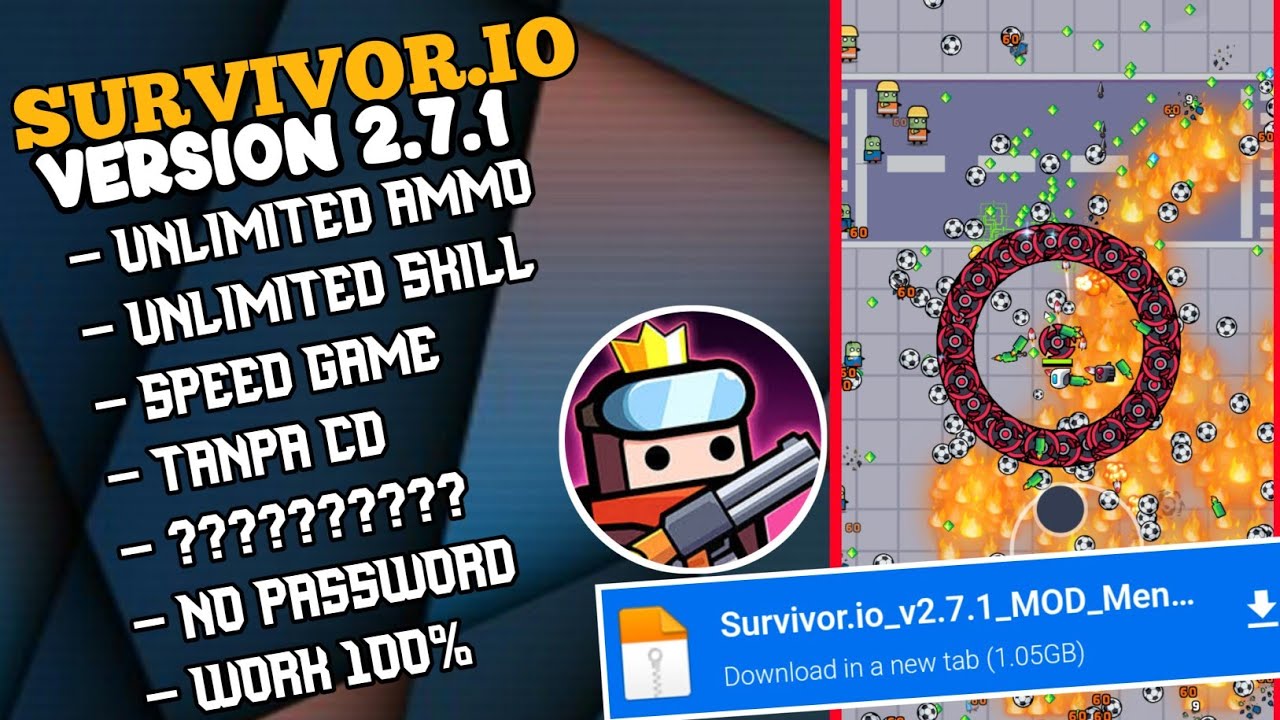 NEW UPDATE!! SURVIVOR.IO MOD MENU APK V2.7.1 UNLIMITED AMMO - YouTube