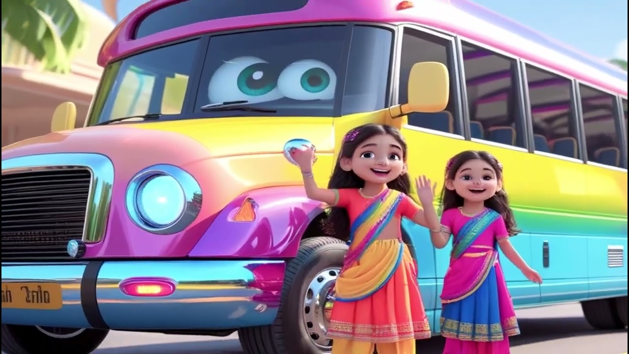 🎵 Чунни Мунни и колёса разноцветного автобуса 🎵 | Весёлая песенка про автобус для детей | Детские...