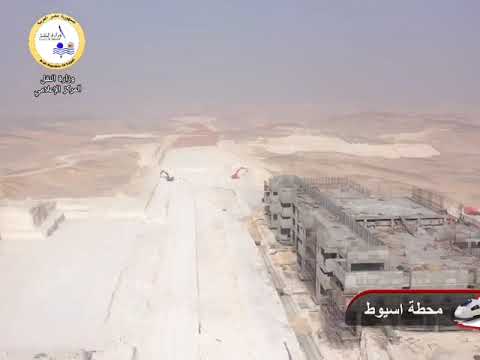 تصوير جوي للخط الثاني من شبكة القطار الكهربائي السريع اكتوبر اسوان ابوسمبل
