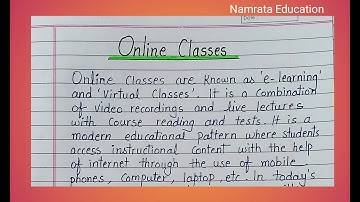 Paragraph on Online Classes in English / Online Classes Short Essay Writing  / Online Education