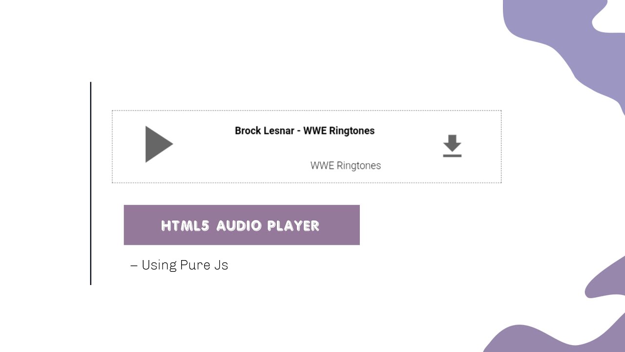 [Requested] COOL HTML5 AUDIO PLAYER – USING PURE JS