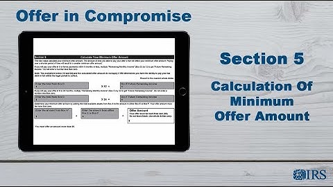 How to Complete Form 433-B (OIC) - Section 5 -- Calculation of Minimum Offer Amount