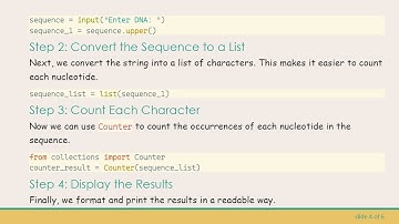 Count and Sort DNA Sequence Characters Using a Dictionary in Python