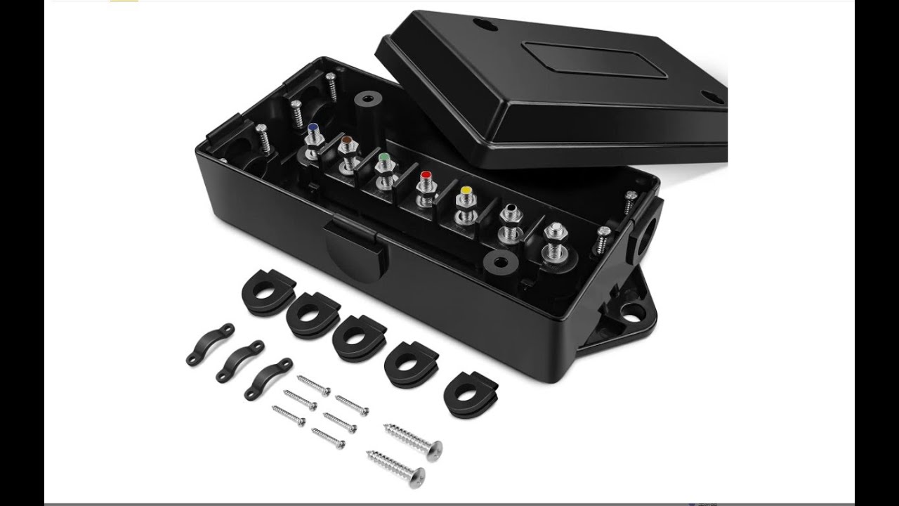 7 Way Electrical Trailer Junction Box - Nilight, image size:1280x720