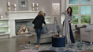 Inspire Me! Home Decor 50x70 Metallic Throw with S/2 24" Pillows on QVC