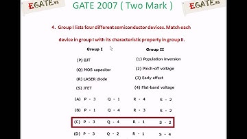 Question on Semiconductor devices - GATE 2007 ECE (Electron Devices) - (www.egate.ws)